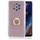 Mobigear Glitter Ring Coque Nokia 9 PureView Coque arrière en TPU Souple avec Anneau-Support - Rose doré