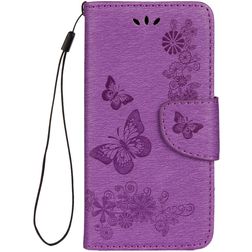 Mobigear Butterfly Housse iPhone XS Etui Porte-Monnaie - Violet