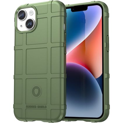 Mobigear Rugged Shield Coque iPhone 15 Plus Coque arrière en TPU Souple Anti-Chocs - Vert
