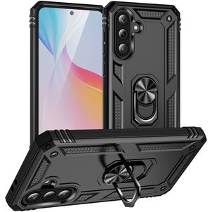 Mobigear Armor ring Coque Samsung Galaxy A36 Coque arrière Rigide Anti-Chocs avec Anneau-Support - Noir