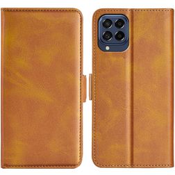 Mobigear Slim Magnet Samsung Galaxy M53 Étui Portefeuille - Cognac
