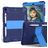 Mobigear ShieldStand Coque iPad 9 (2021) Coque arrière en Plastique rigide,Silicone + Porte-crayon + Support Amovible - Bleu