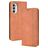 Mobigear Sensation Housse Motorola Moto G52 Etui Porte-Monnaie - Marron