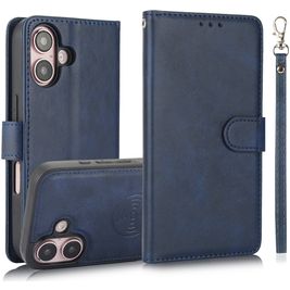 Mobigear Wallet Housse iPhone 16 Etui avec Coque Détachable Porte-Monnaie - Bleu