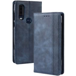 Mobigear Sensation Housse Motorola One Action Etui Porte-Monnaie - Bleu