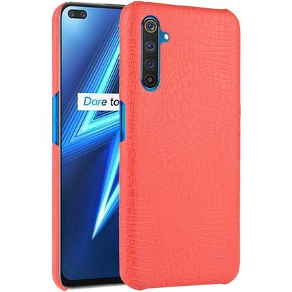 Mobigear Croco Coque Realme X50 Pro Coque arrière Rigide - Rouge