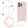 Mobigear Lanyard iPhone 14 Pro Coque avec cordon en Silicone - Sand Pink