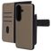 Mobiparts Samsung Galaxy S26 Coque Cuir véritable Étui 2en1 avec coque amovible Portefeuille - Taupe