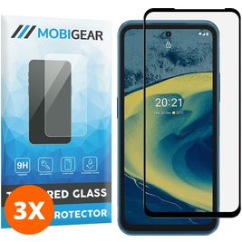 Mobigear Premium Nokia XR20 Verre trempé Protection d'écran - Compatible Coque - Noir (Lot de 3)