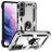 Mobigear Armor Ring Samsung Galaxy S22 Plastique rigide Coque arrière Antichoc avec bague de maintien - Argent