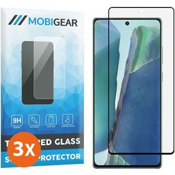 Mobigear Curved Samsung Galaxy Note 20 Verre trempé Protection d'écran - Compatible coque - Noir (Lot de 3)