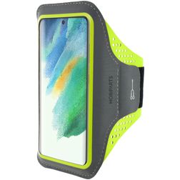 Mobiparts Comfort Fit Brassard Téléphone Samsung Galaxy S21 FE Brassard Coque de Sport en Neoprène - Neon Green