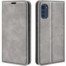 Mobigear Retro Slim Housse Motorola Moto E32s Etui Porte-Monnaie - Gris