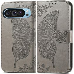 Mobigear Butterfly Housse Google Pixel 10 Pro XL Etui Porte-Monnaie - Gris