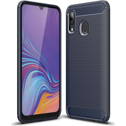Mobigear Brushed Slim Coque Samsung Galaxy A40 Coque arrière en TPU Souple - Bleu Marin