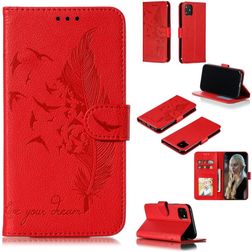 Mobigear Feather Housse iPhone 11 Etui Porte-Monnaie - Rouge