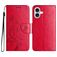 Mobigear Flowers Housse iPhone 16 Etui Porte-Monnaie - Rouge