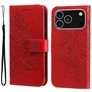 Mobigear Flowers iPhone 18 Pro Étui Portefeuille - Rouge