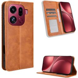 Mobigear Sensation Housse OPPO Find X9 Pro Etui Porte-Monnaie - Marron