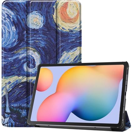 Mobigear Tri-Fold Coque Samsung Galaxy Tab S6 Lite Etui - The Starry Night