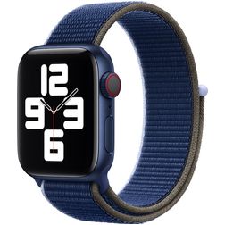 Mobigear Woven Bracelet Nylon Apple Watch Fermeture velcro - 49/46/45/44 mm - Dark Blue