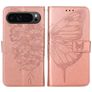 Mobigear Butterfly Housse Google Pixel 9 Pro Etui Porte-Monnaie - Rose doré