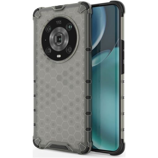 Mobigear Honeycomb Coque HONOR Magic 4 Pro Coque arrière Rigide Anti-Chocs - Noir