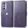Mobigear Clover Housse Motorola Edge 30 Pro Etui Porte-Monnaie - Violet