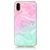 Mobigear Marble Coque iPhone XS Coque arrière en TPU Souple - Rose / Turquoise