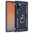 Mobigear Armor Ring Samsung Galaxy Note 10 Plastique rigide Coque arrière Antichoc avec bague de maintien - Bleu