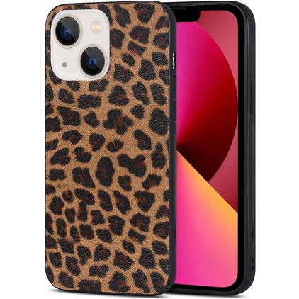 Mobigear Safari Coque iPhone 14 Coque arrière en TPU Souple - Leopard