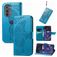 Mobigear Butterfly Housse Motorola Edge (2022) Etui Porte-Monnaie - Bleu