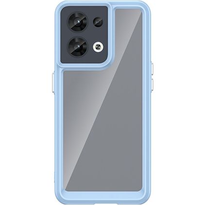 Mobigear Crystal Coque OPPO Reno 8 5G Coque arrière Rigide - Transparent / Bleu
