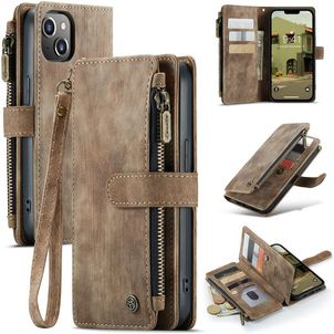 Caseme C30 Housse iPhone 14 Plus Etui Porte-Monnaie - Marron