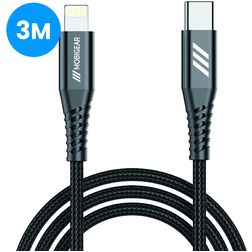 Mobigear Nylon - Câble USB-C vers Apple Lightning 3 mètres - Noir