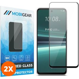 Mobigear Premium HTC U23 Pro Verre trempé Protection d'écran - Compatible Coque - Noir (Lot de 2)