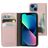Mobiparts Classic Wallet iPhone 13 Mini Étui Portefeuille - Rose