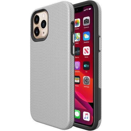 Mobigear Antislip iPhone 12 Pro Max Plastique rigide Coque arrière Antichoc - Argent