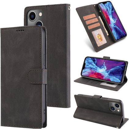 Mobigear Wallet Housse iPhone 14 Etui Porte-Monnaie - Noir