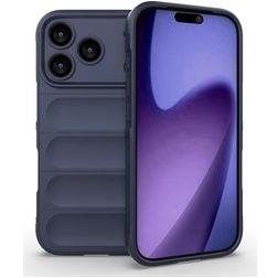 Mobigear Bumpy Coque iPhone 18 Pro Coque arrière en TPU Souple - Dark Blue
