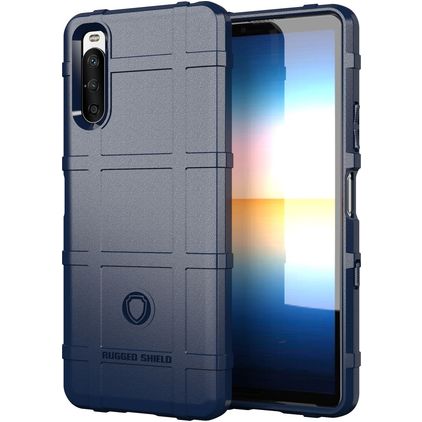 Mobigear Rugged Shield Coque Sony Xperia 10 III Coque arrière en TPU Souple Anti-Chocs - Bleu