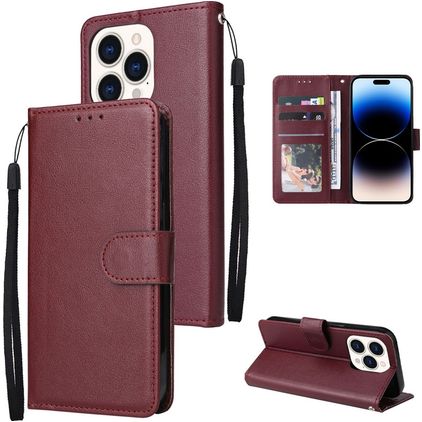 Mobigear Wallet Housse iPhone 14 Pro Max Etui Porte-Monnaie - Rouge