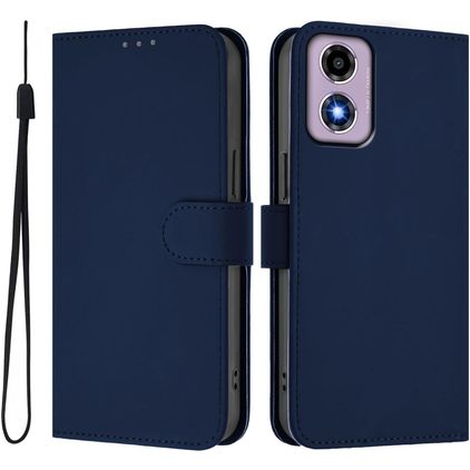 Mobigear Urban Wallet Housse Motorola Moto G04 Etui Porte-Monnaie - Bleu Marin