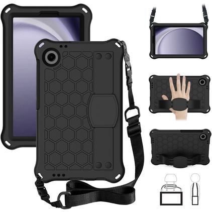 Mobigear HexStrap Coque Samsung Galaxy Tab A11 Coque arrière en EVA + Bandoulière - Noir