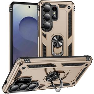Mobigear Armor ring Coque Samsung Galaxy S26 Ultra Coque arrière Rigide Anti-Chocs avec Anneau-Support - Or