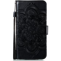 Mobigear Mandala Housse Motorola Moto E6s (2020) Etui Porte-Monnaie - Noir