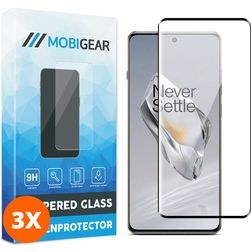 Mobigear Premium OnePlus 12 Verre trempé Protection d'écran - Compatible Coque - Noir (Lot de 3)