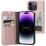 Mobiparts Classic Wallet Housse iPhone 14 Pro Etui Porte-Monnaie - Rose