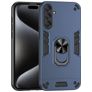 Mobigear Armor Ring Samsung Galaxy M55 Plastique rigide Coque arrière Antichoc avec bague de maintien - Bleu