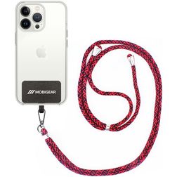 Mobigear Lanyard - Cordon de téléphone universel ajustable en Nylon - Rouge / Noir